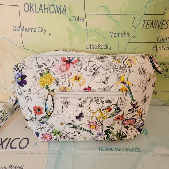NWOT Imoshion Floral White Cross Body Bag Purse - Picture 2 of 10